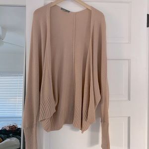 Dusty Pink Open Dolman Sleeve Cardigan